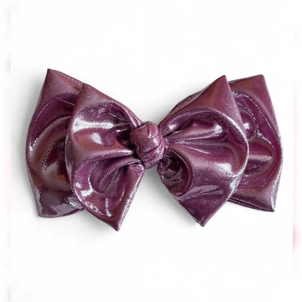 HANDMADE Shiny Pink Hair Scrunchie and Bow Set